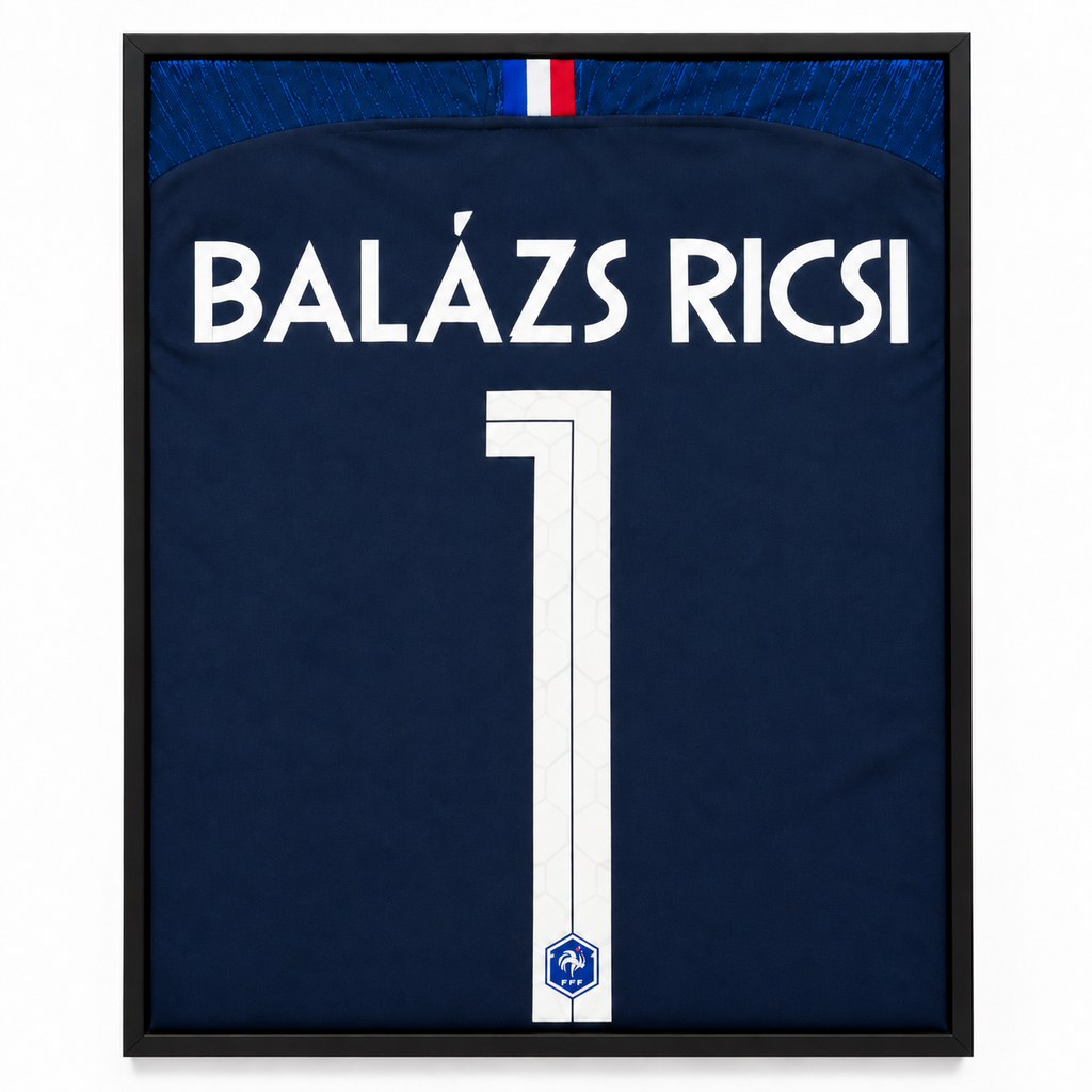Jersey de fútbol personalizado y enmarcado (jersey incluido)