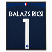 Jersey de fútbol personalizado y enmarcado (jersey incluido)